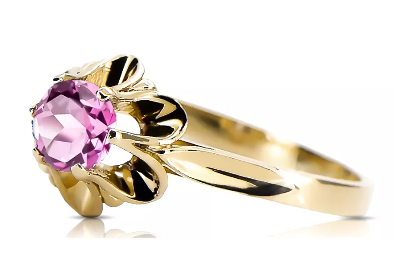 Améthyste Or jaune 14 carats Anneau Artisanat vintage vrc004y